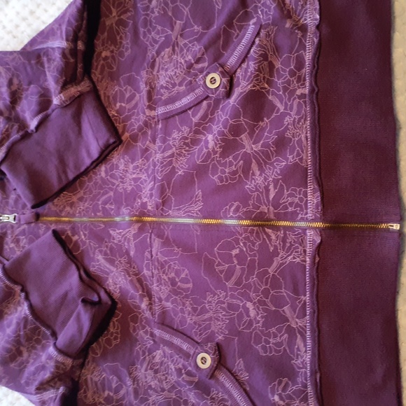 Eddie Bauer purple short sleeve full zip light cotton hoodie - Picture 4 of 4